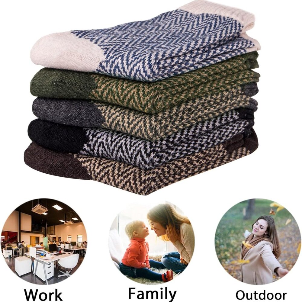 Womens Wool Socks, Stocking Stuffers Gifts for Women Men Warm Soft Crew Boot Soc - Picture 6 of 6